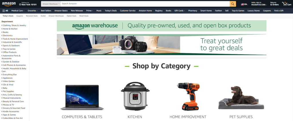 amazon warehouse clearance deals